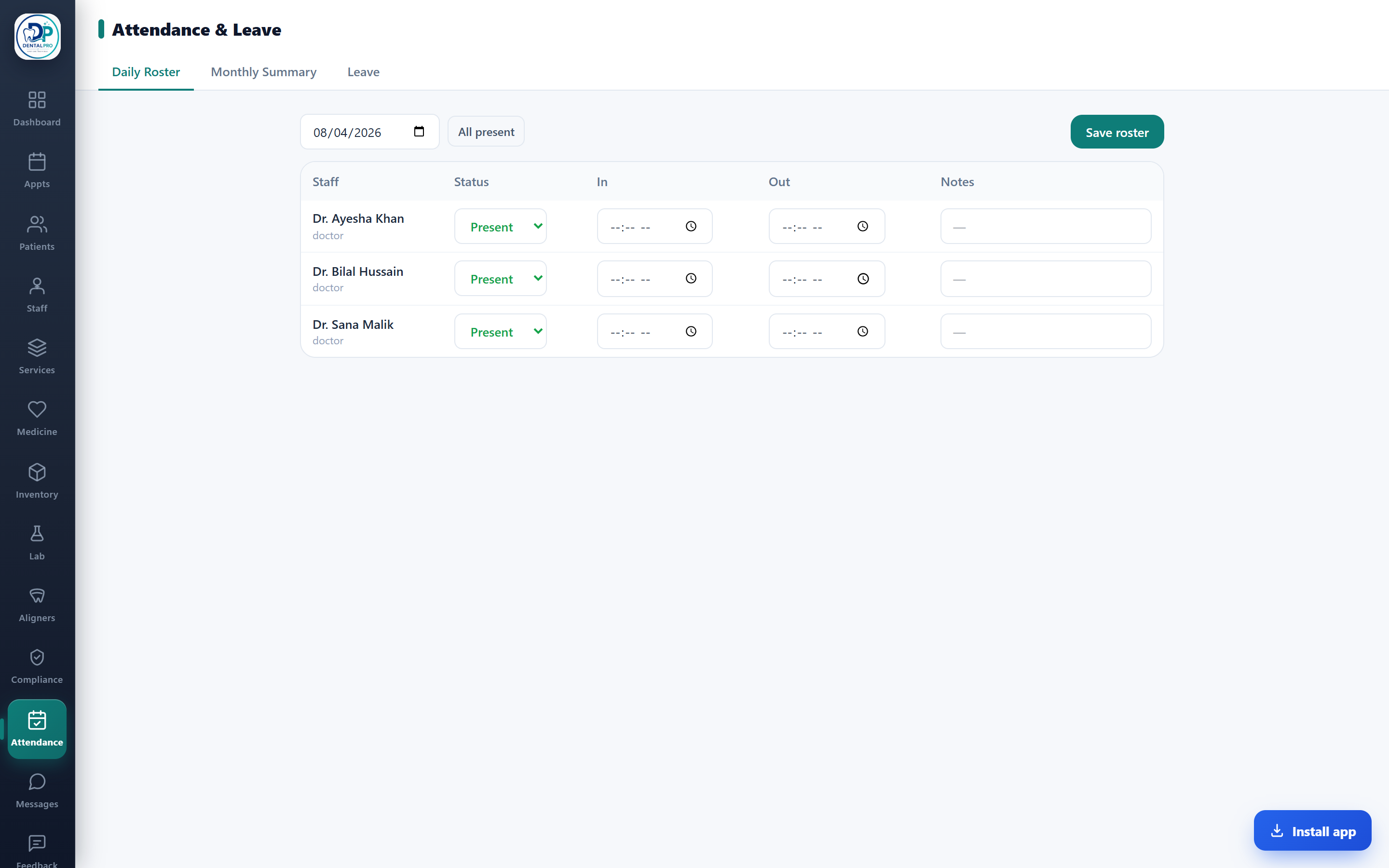 The attendance module